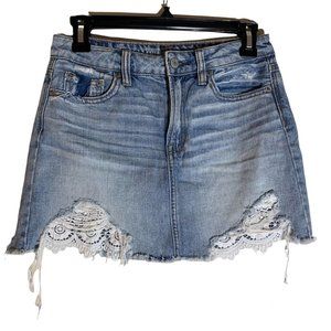 American Eagle Outfitters Distressed Denim Mini Skirt Size 0